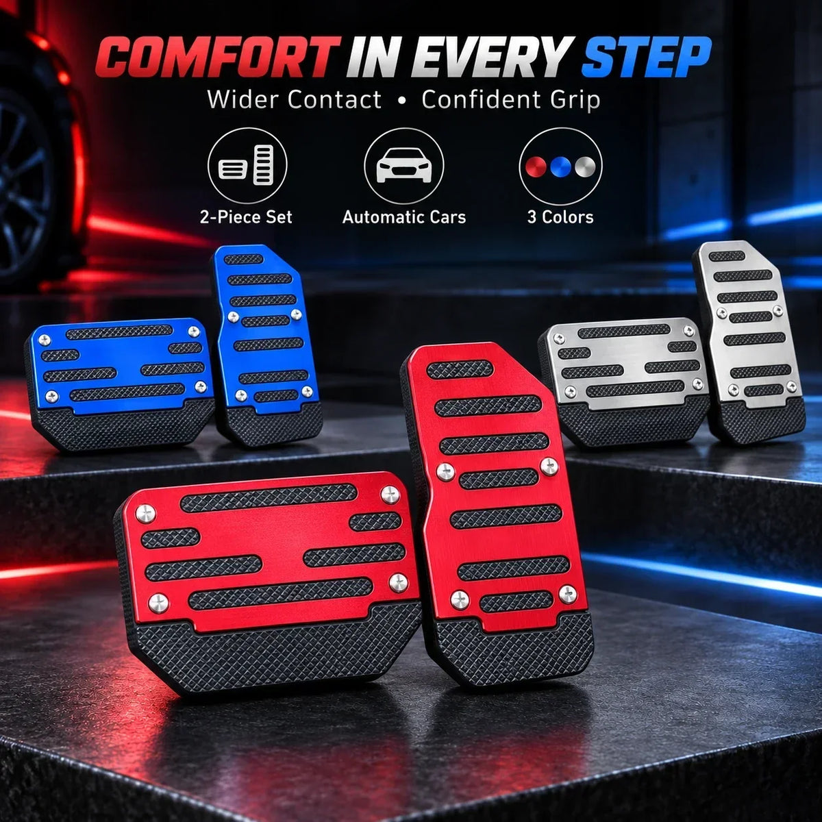 🚗 Universal Non-Slip Car Pedal Covers – Automatic Brake & Gas Pedal Pads, Anti-Slip Foot Pedal Accessories