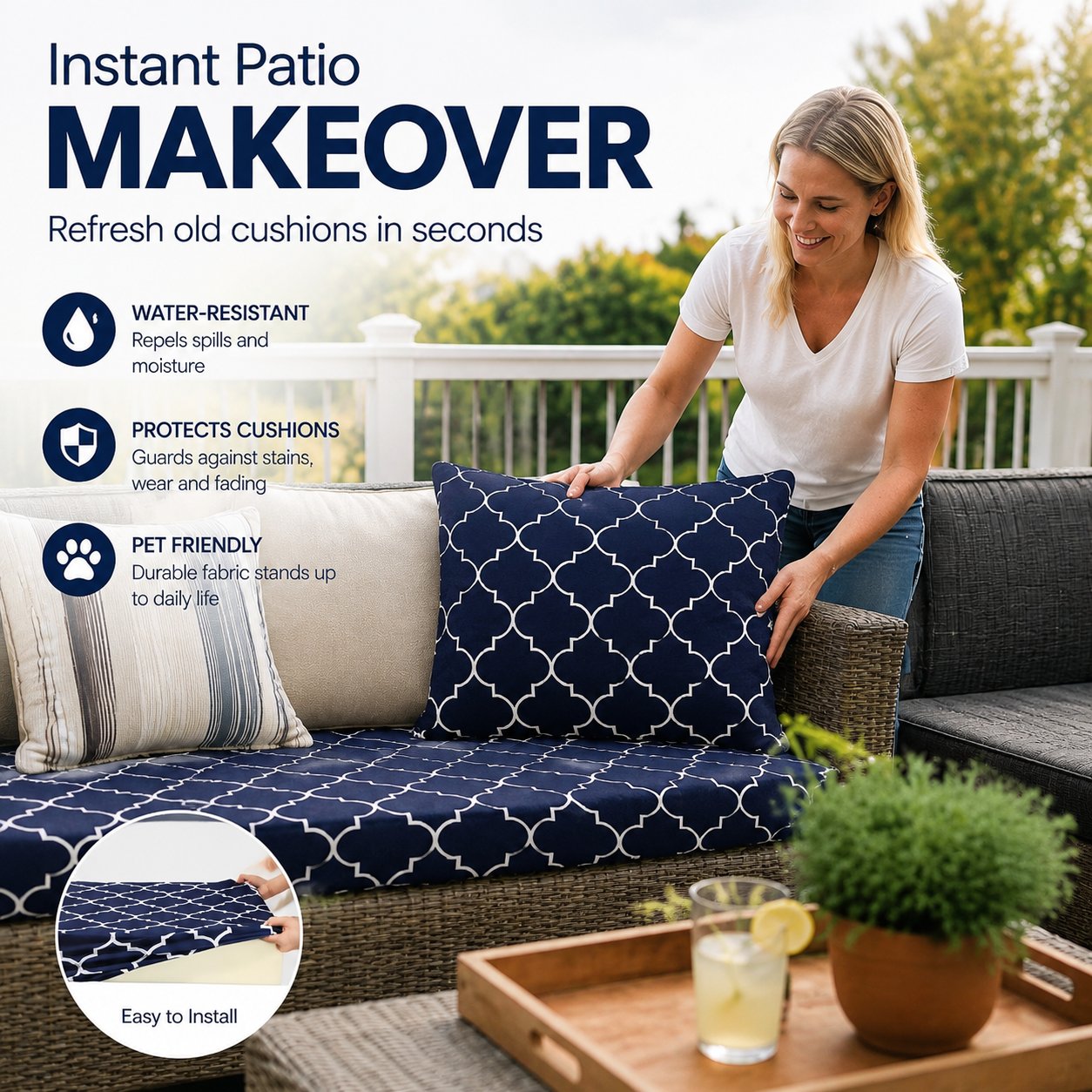 🛋️ Outdoor Patio Sofa Cushion Covers 🔥Free Shipping Worldwide