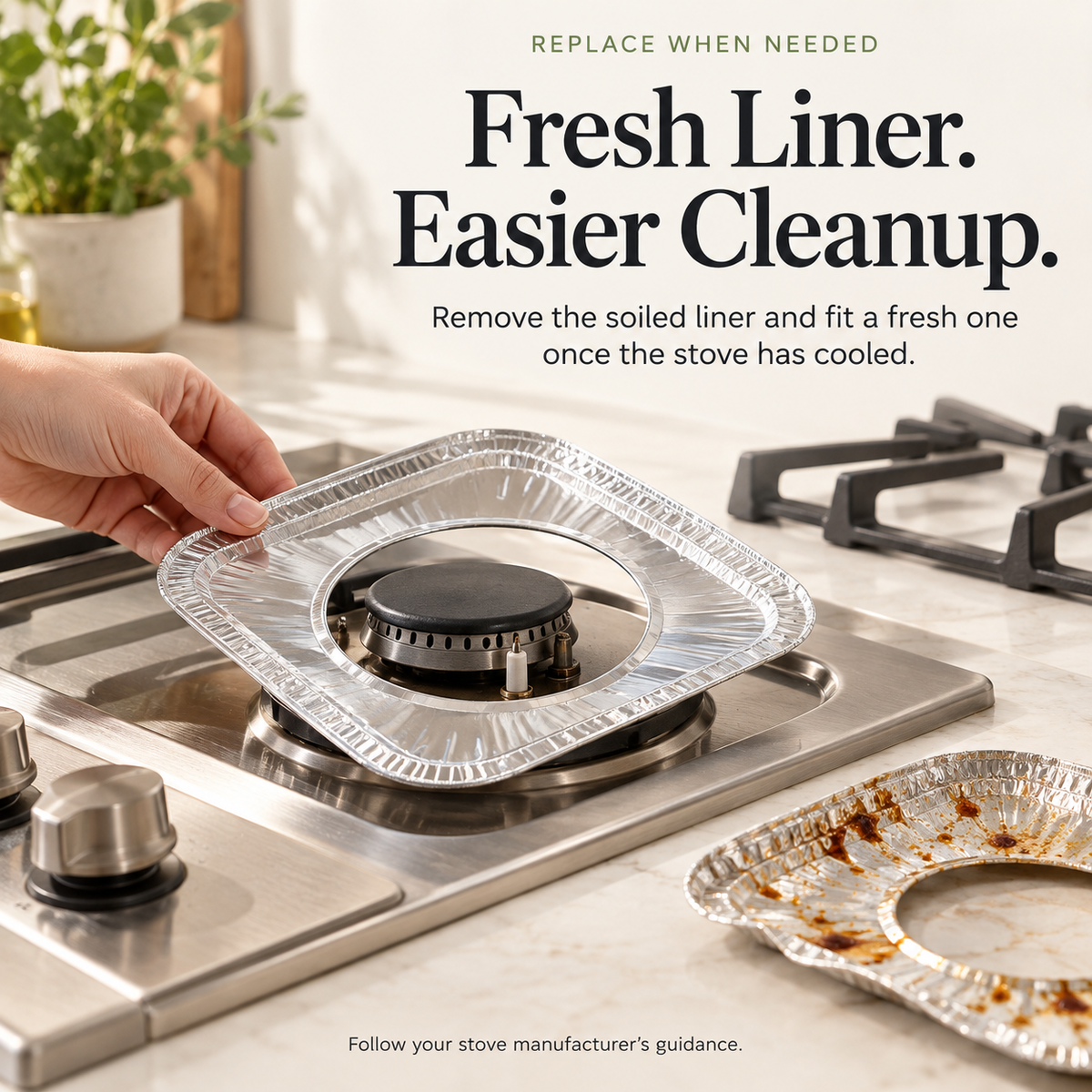 ✨ Trim-to-Fit Gas Stove Liners – Less Mess, Less Scrubbing