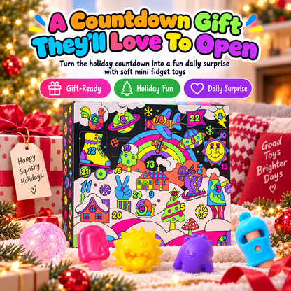 🎁 24-Day Squishy Advent Calendar – 24 Mini Fidget Surprises for Christmas