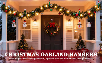 🎄🎅 12-Pack Santa Claus Adhesive Hooks — Peel, Stick & Hang, No Drilling or Nails Needed