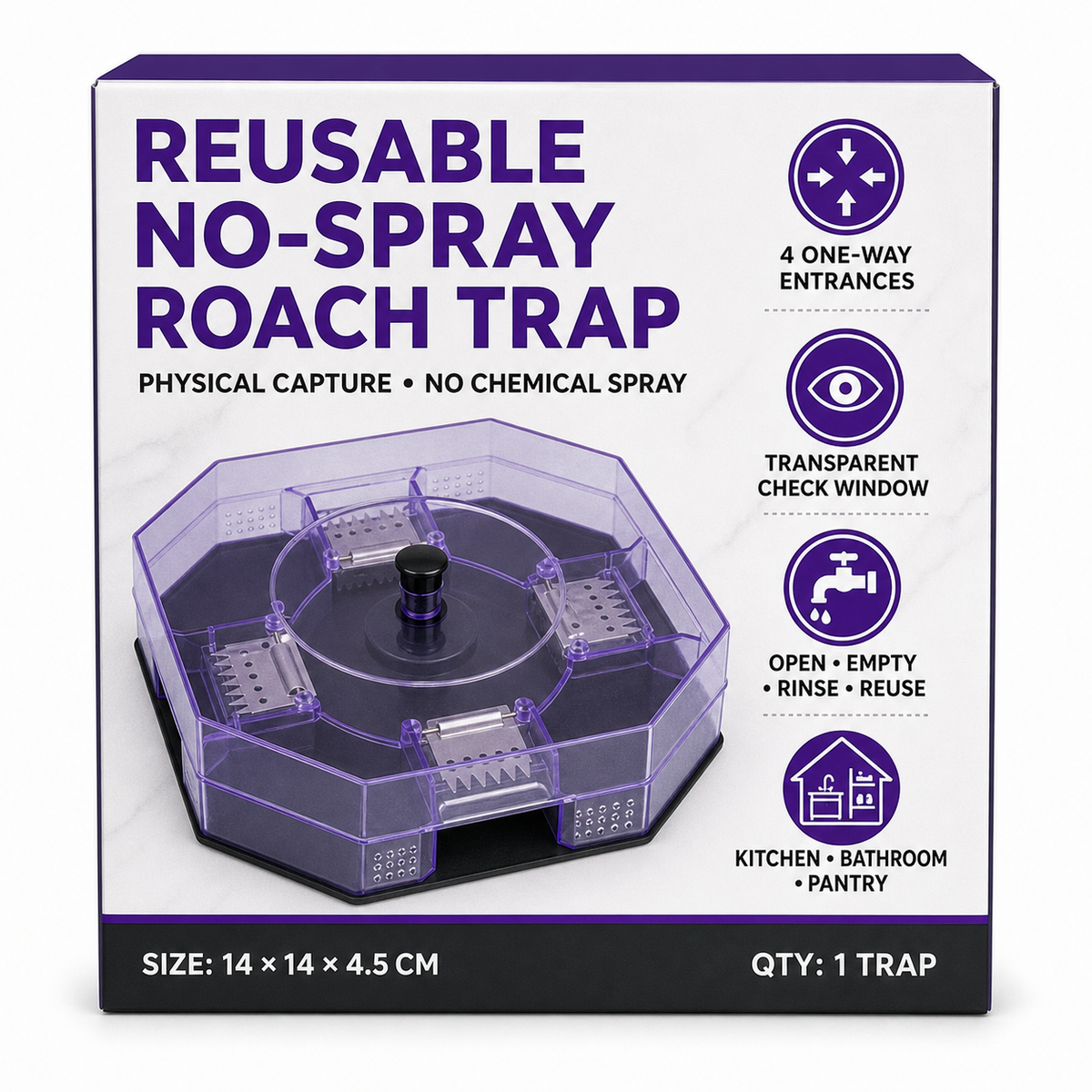 Reusable No-Spray Roach Trap – Chemical-Free, Washable & Easy to Reuse 🏠♻️