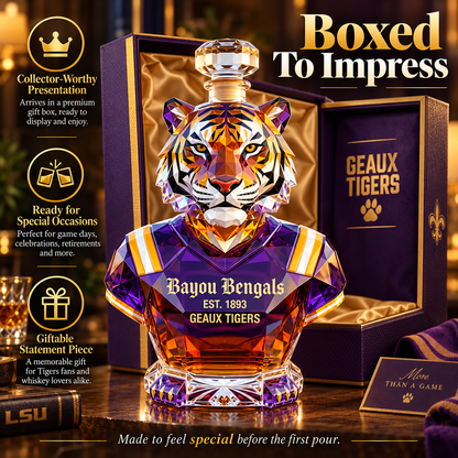 🐯 Bayou Bengals Commemorative Whisky Bottle – A Tribute to Purple & Gold Tradition 💜