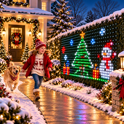 🎄✨ Smart Programmable RGB Pixel Net Lights – Animated Christmas Light Display 🌈