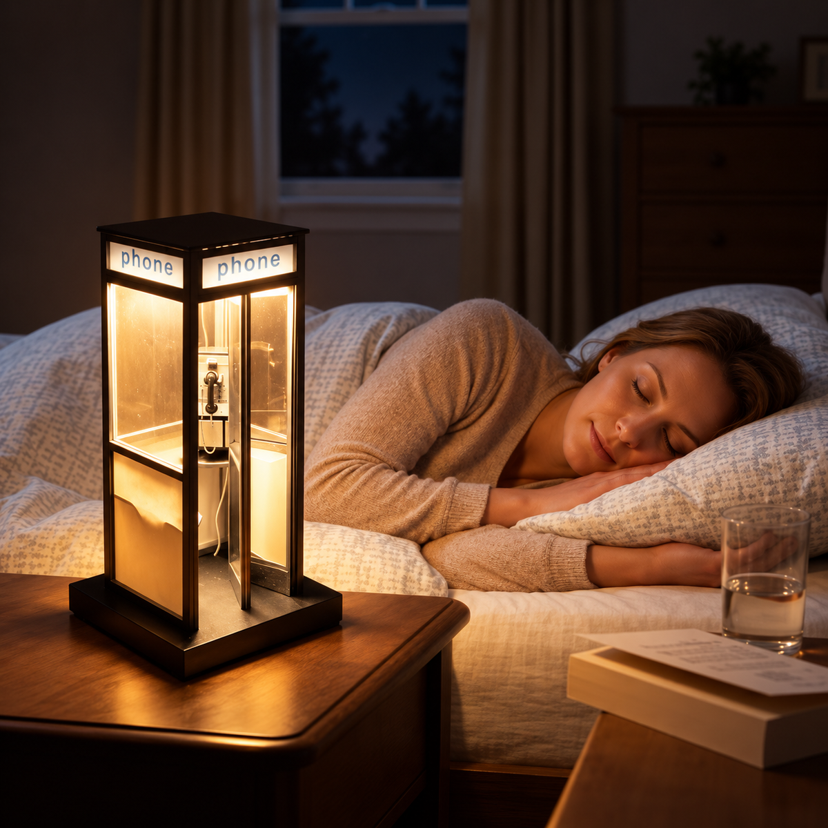☎️✨ Vintage Telephone Booth Night Lamp – Cozy Decorative Table Light for Home & Gifts
