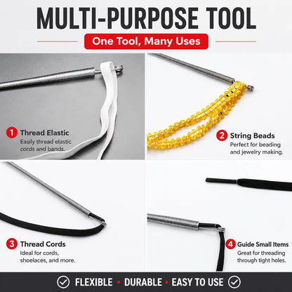 🧵 Flexible Drawstring Threader Tool –5PCS Stainless Steel Cord Repair Set