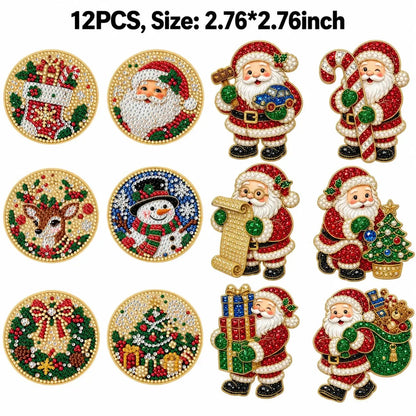 🔥 Hot Sale 🎄✨ DIY Christmas Pearl & Diamond Painting Fridge Magnet Kit – Sparkling Holiday Craft Fun 🧲