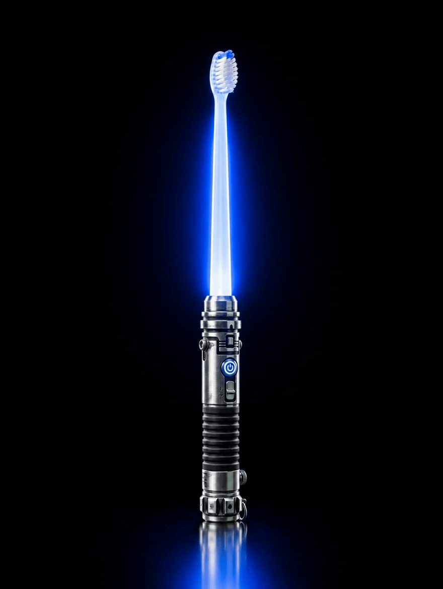 Galactic Glow LED Manual Toothbrush ⚡Soft Bristles, Ergonomic Grip & 30-Day Replaceable Battery 🦷