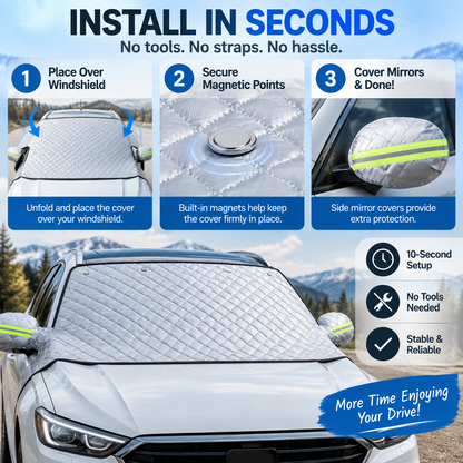 ❄️ Magnetic Windshield Cover – All-Season Snow, Frost & Sun Protector