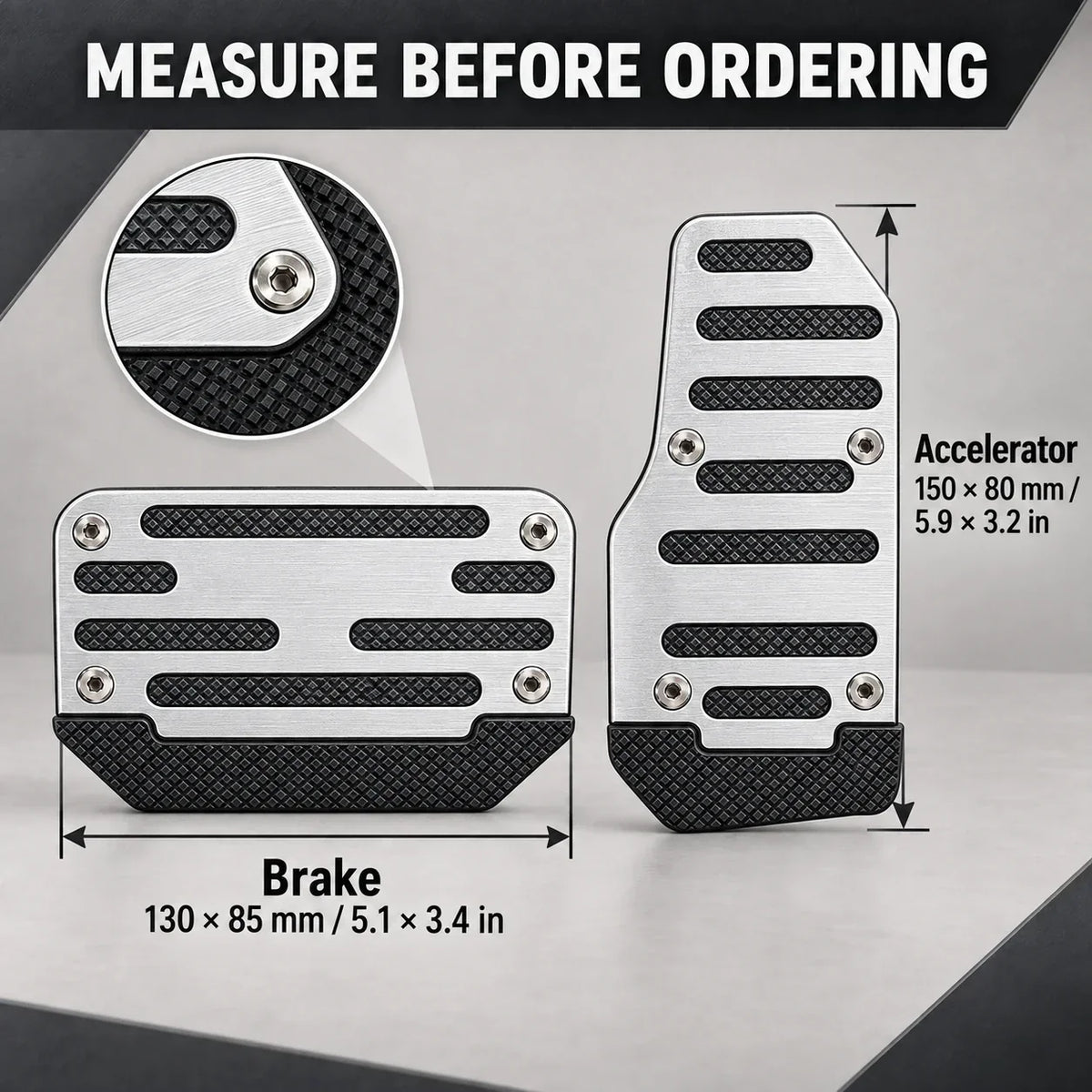 🚗 Universal Non-Slip Car Pedal Covers – Automatic Brake & Gas Pedal Pads, Anti-Slip Foot Pedal Accessories