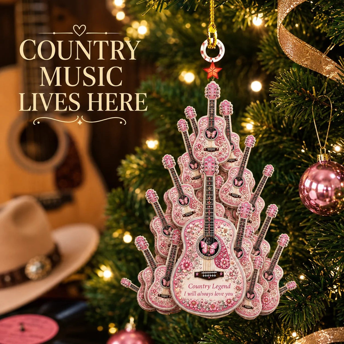 🎄 🎸 Queen of Country 1946-2026 “Timeless Spirit” Hanging Ornament