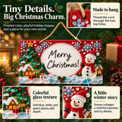 🎄✨ DIY Sea Glass Christmas Hanging Sign Kit – 8 Festive Designs & Personalized Holiday Decor ✍️