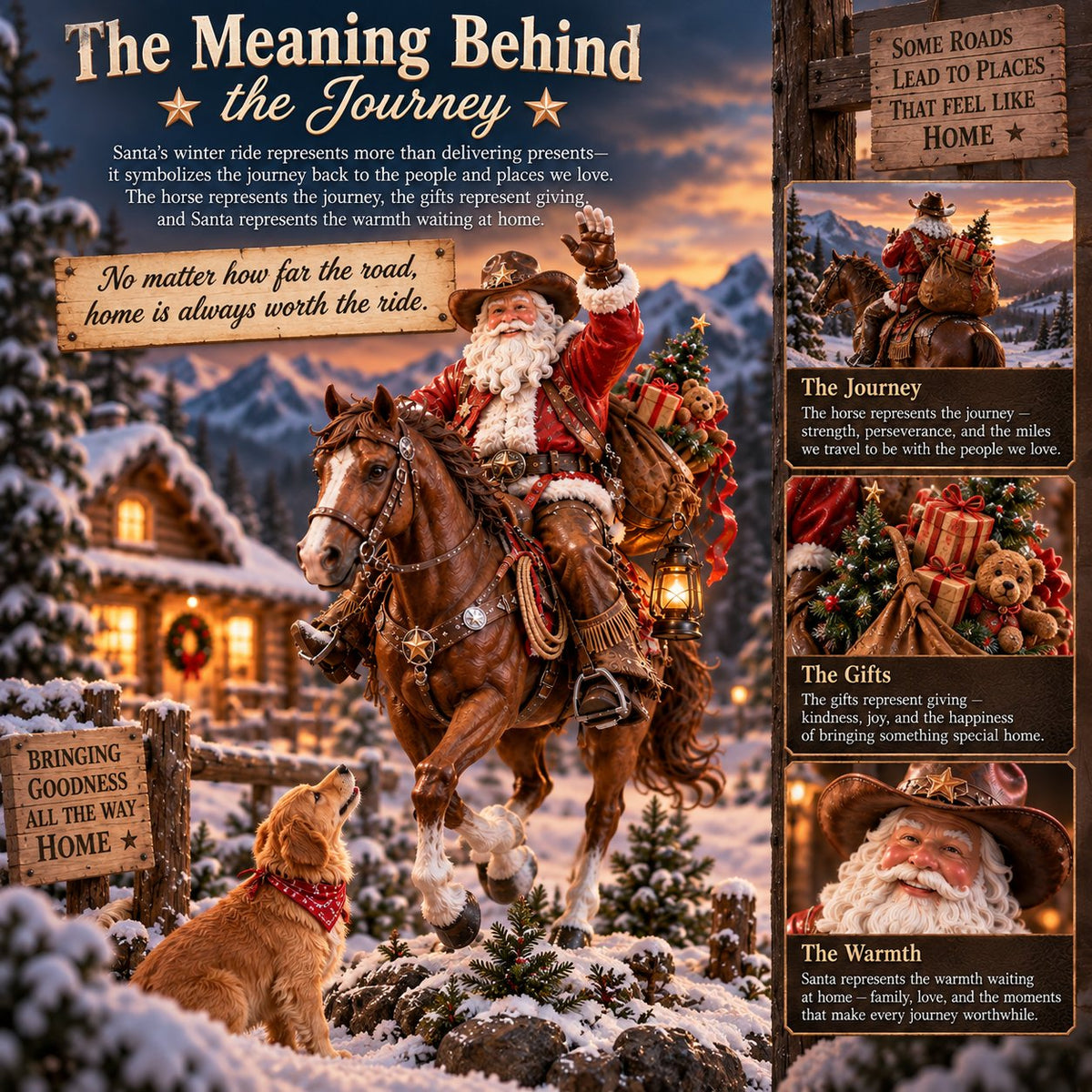 🤠🎄 Home for Christmas Cowboy Santa – Rustic Western Holiday Memory Keepsake 🐎