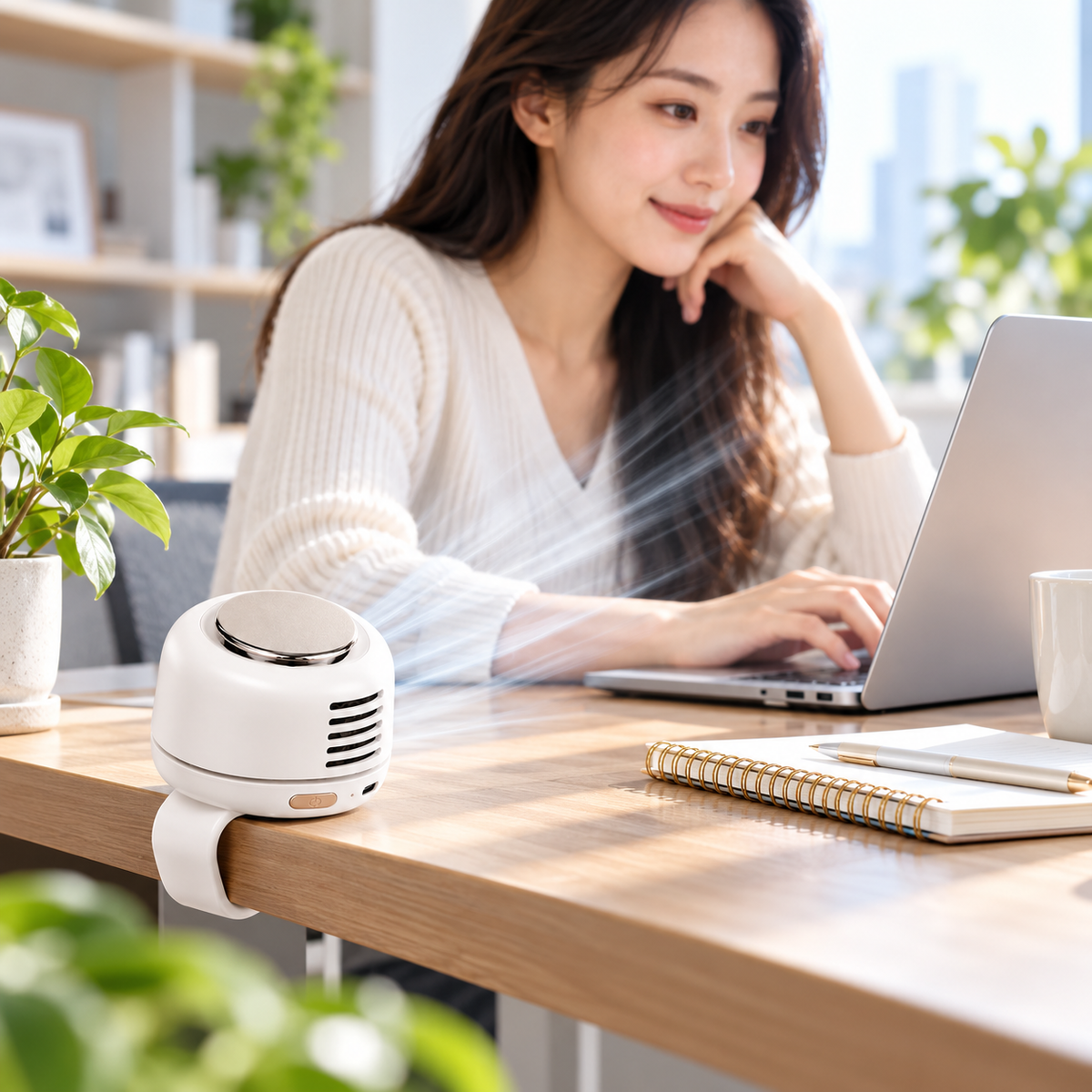 🌬️ Portable Bladeless Clip Fan – USB Rechargeable, 3-Speed Personal Cooling Fan ✨