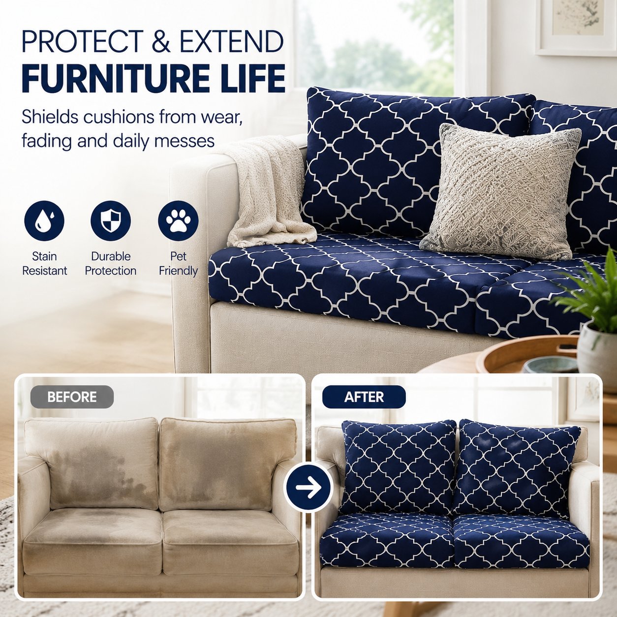 🛋️ Outdoor Patio Sofa Cushion Covers 🔥Free Shipping Worldwide