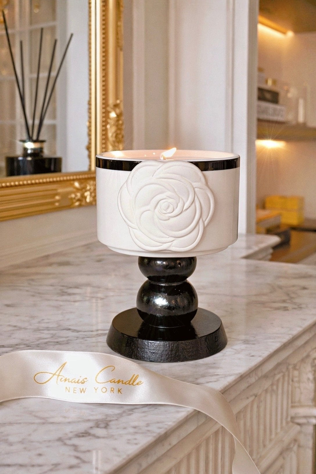 Camélia Maison Candle decorated in a multi-million dollar mansion