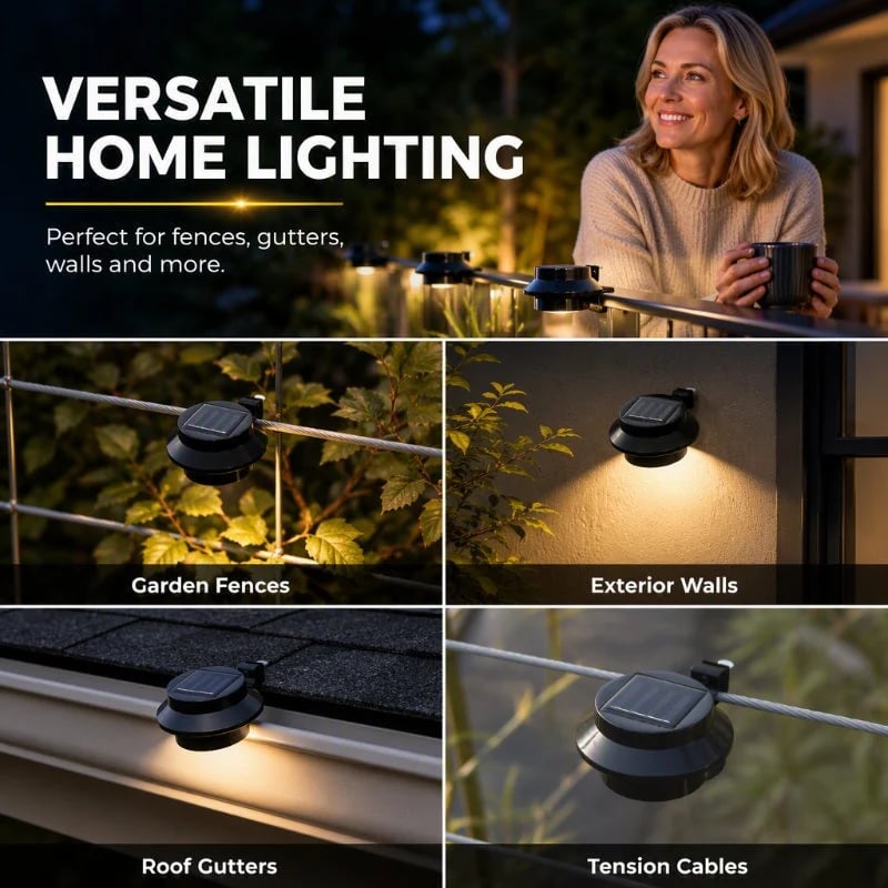 💡 Solar Outdoor LED Lights – Brighten Gutters, Fences & Garden Walls with No Wiring Needed 🏡