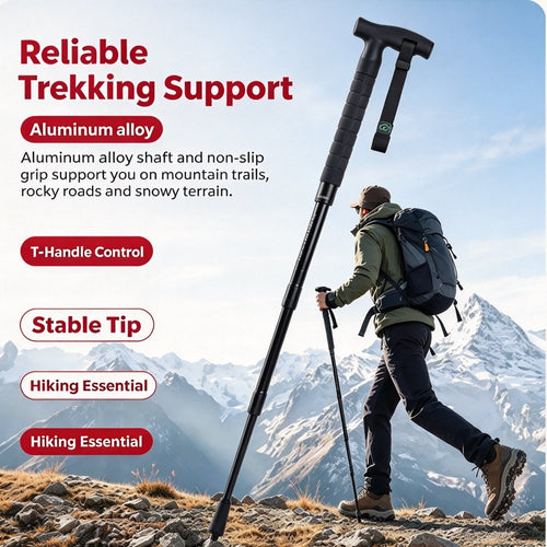 GS183 FOX Telescopic Hiking Trekking Pole with Self-Defense Baton
