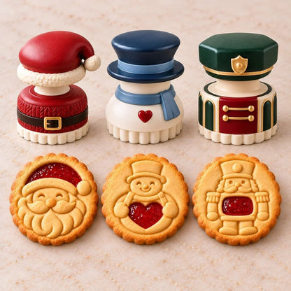 🍪 Christmas Cookie Press with Jam-Fill Center — Make Holiday Baking More Creative and Fun