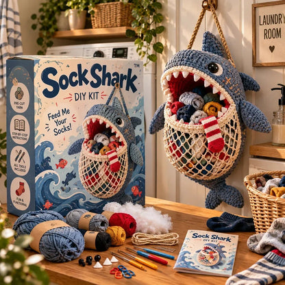 🧶🧦 DIY Crochet Sock-Eating Animal Kit – Funny Hanging Sock Holder & Handmade Gift