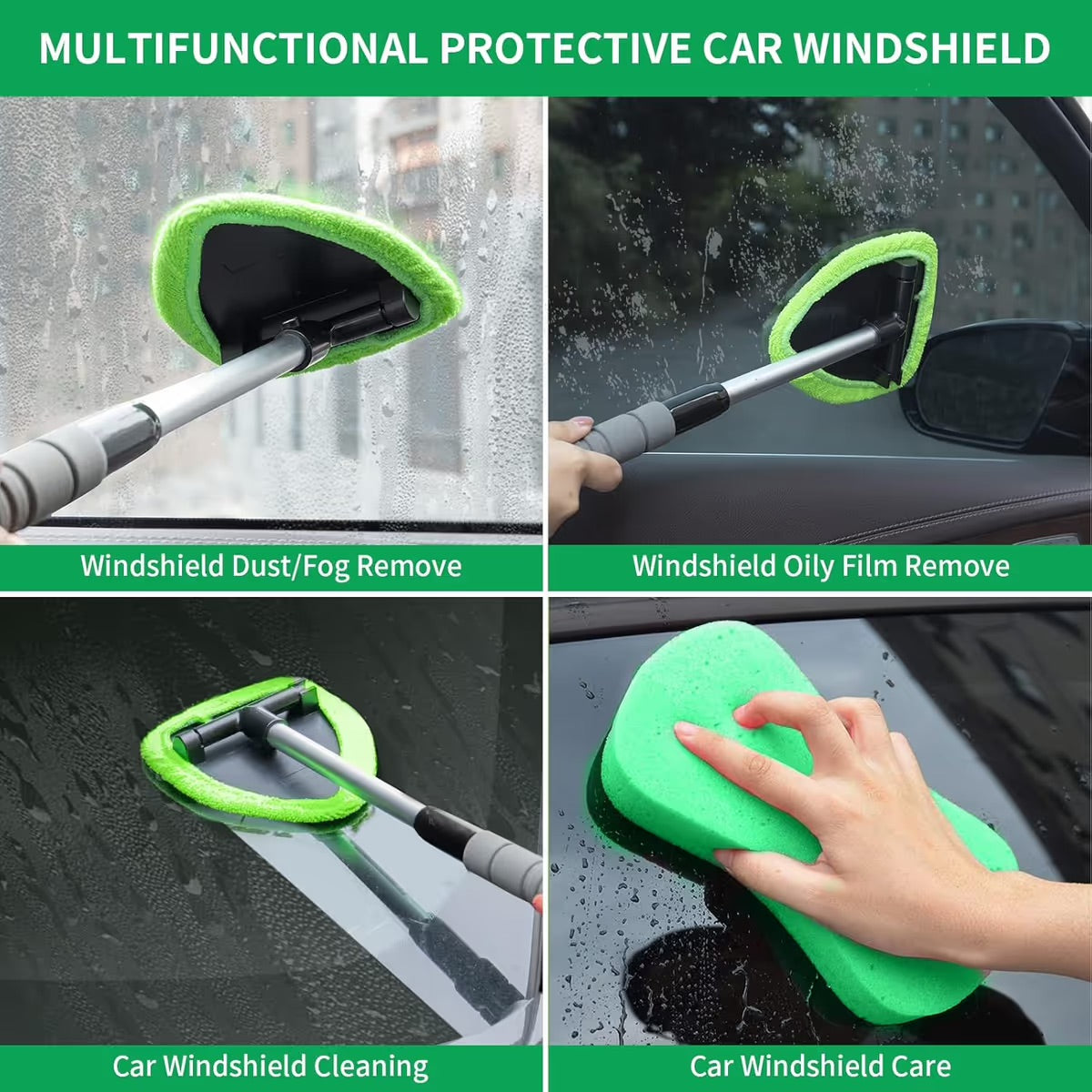 💥 💥 🔥 Windshield Cleaning Tool, Microfiber Car Window Cleaner with Extendable Handle