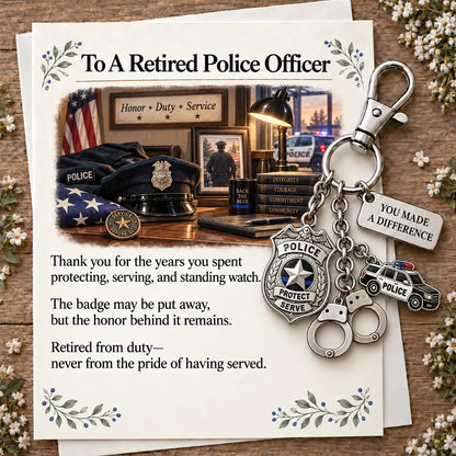 ✨ You Make a Difference Retirement Gift Set – Career Keychain & Matching Card