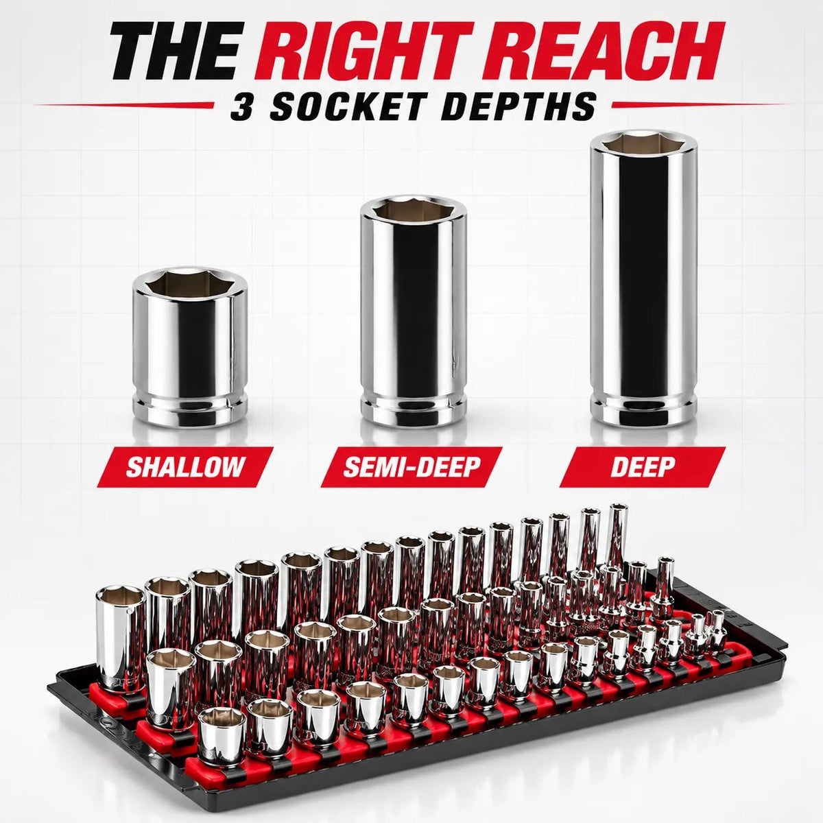 48-Piece 1/4-Inch Drive 6-Point Socket Set with Foam Organizer