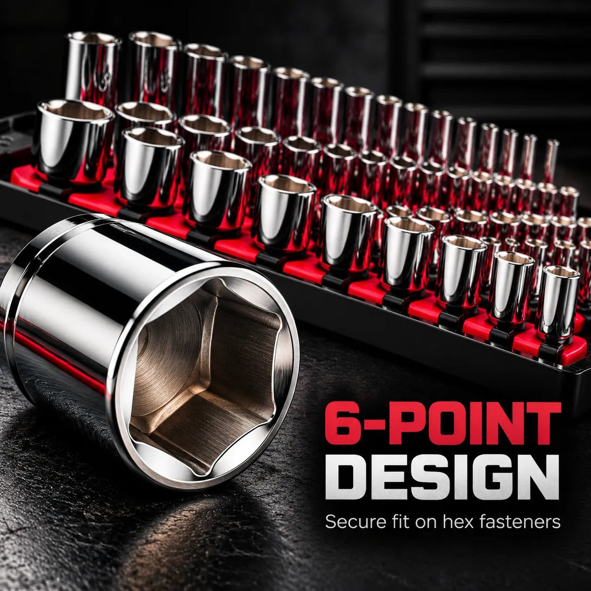 48-Piece 1/4-Inch Drive 6-Point Socket Set with Foam Organizer