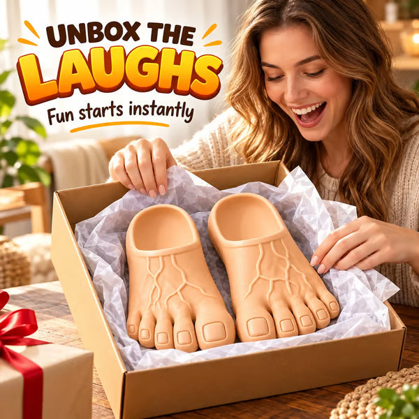 🤘👣 Giant Barefoot Novelty Slides – Funny Oversized Foot Slippers for Parties & Gag Gifts