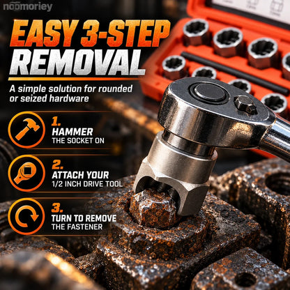 10/14-Piece Screw Extractor Set – Remove Stripped, Broken & Stuck Bolts with Ease