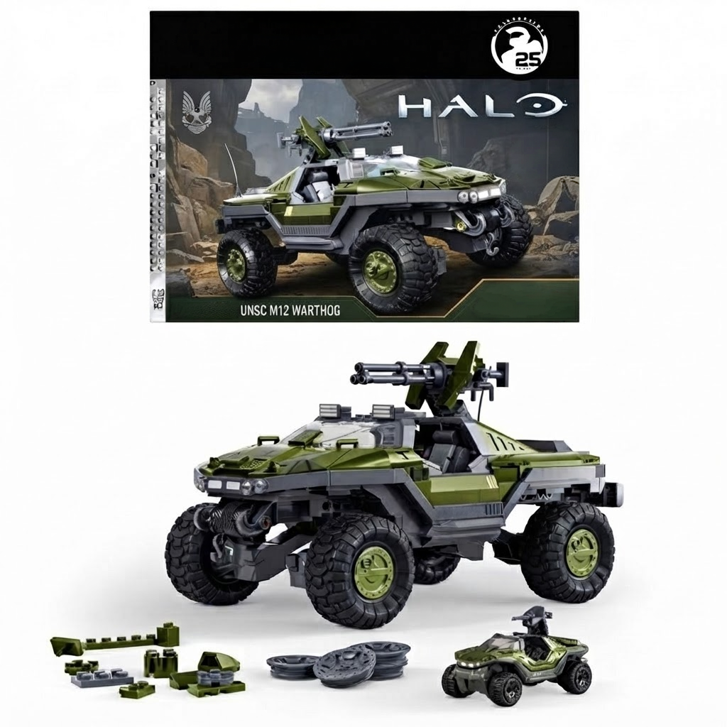 Halo UNSC Warthog Building Block Model