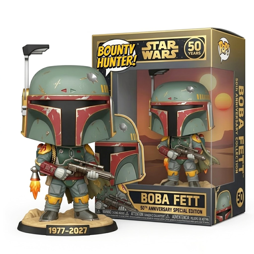 BOBA FETT 50th Anniversary Commemorative Pop! Figure（1977-2027）