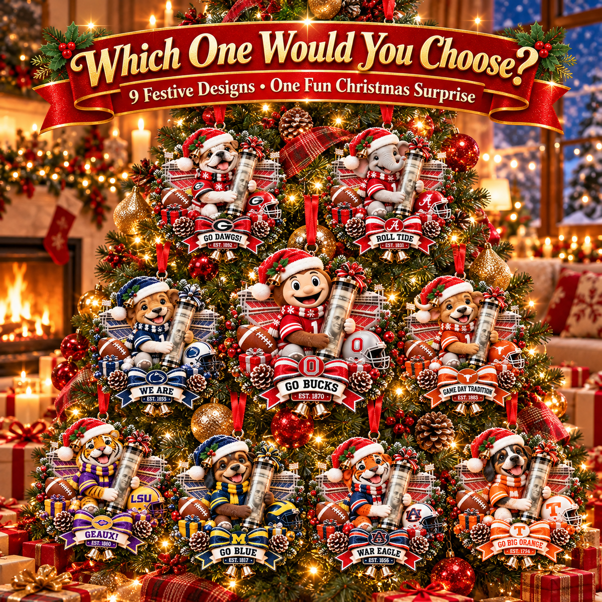 🏈🎄 College Football Money Surprise Ornament
