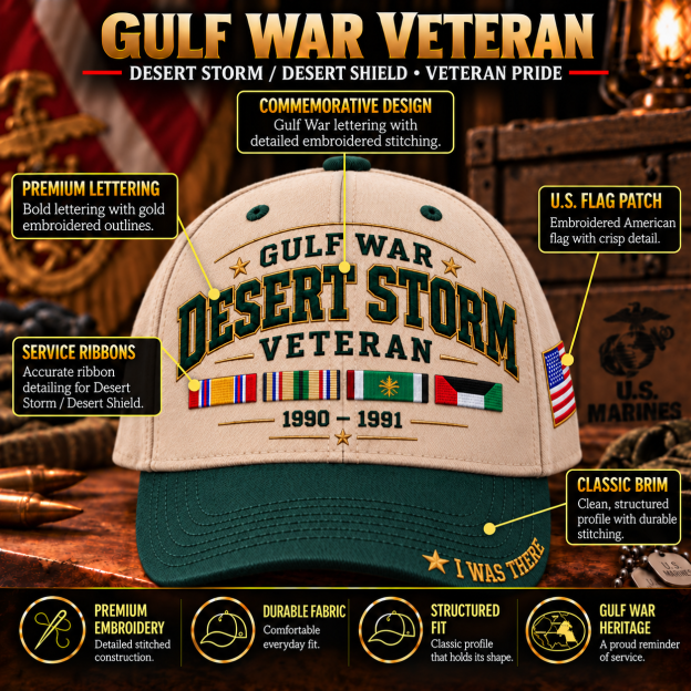 🎖️ Gulf War Desert Storm 1990–1991 Veteran I Was There Baseball Cap