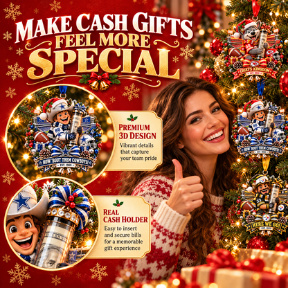 🏈🎄 Football Team Money Surprise Ornament