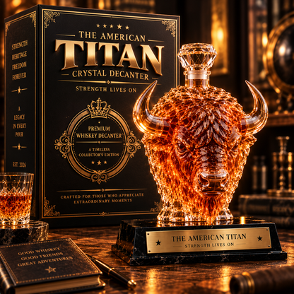 🔥 More Than a Decanter!  The American Titan – A Bold Bison Crystal Whiskey Collectible