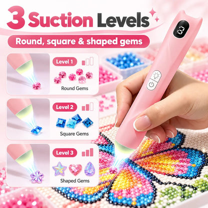 ✨ Electric Diamond Painting Pen with Light – Rechargeable & No Wax Needed!