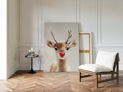 🦌❄️ Adorable Snowy Reindeer Wall Art – Cozy Christmas Print for Festive Home Decor 🎄