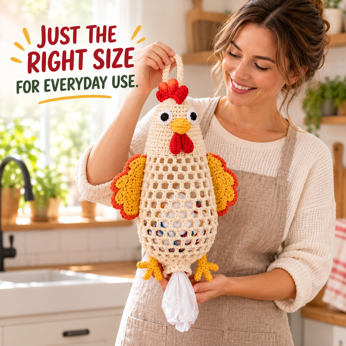 🔥LAST DAY 49% OFF – 🌼 Cottage Harvest Keepers™ — Crochet Animal Bag Holder DIY Kit | 12 Adorable Designs