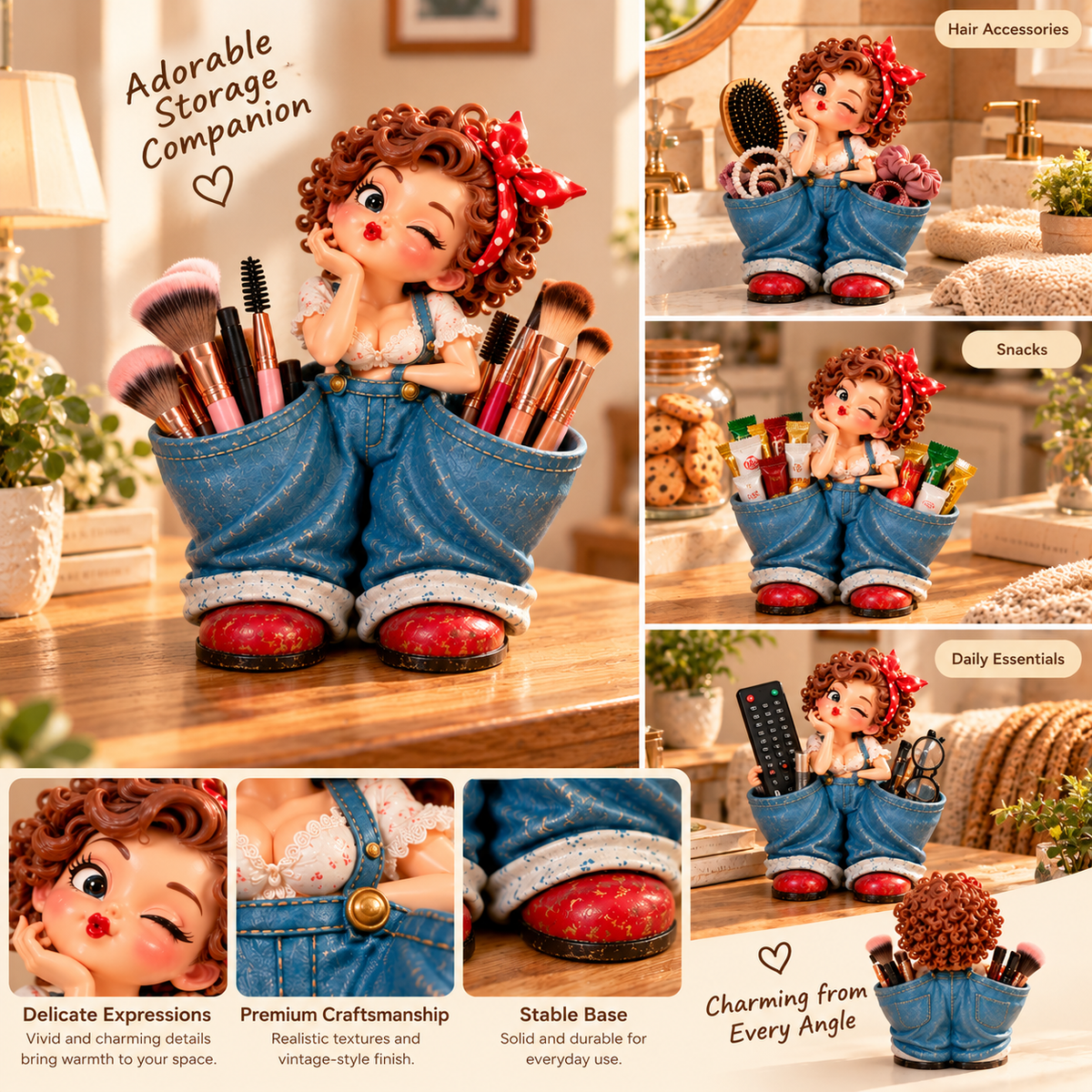 ❤️ Retro Girl Multi-Purpose Organizer & Cute Home Decor