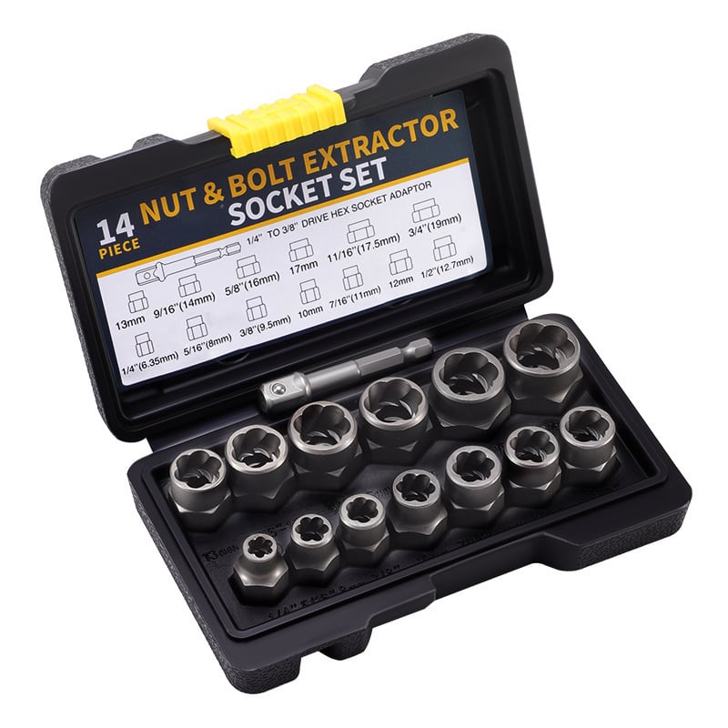 10/14-Piece Screw Extractor Set – Remove Stripped, Broken & Stuck Bolts with Ease