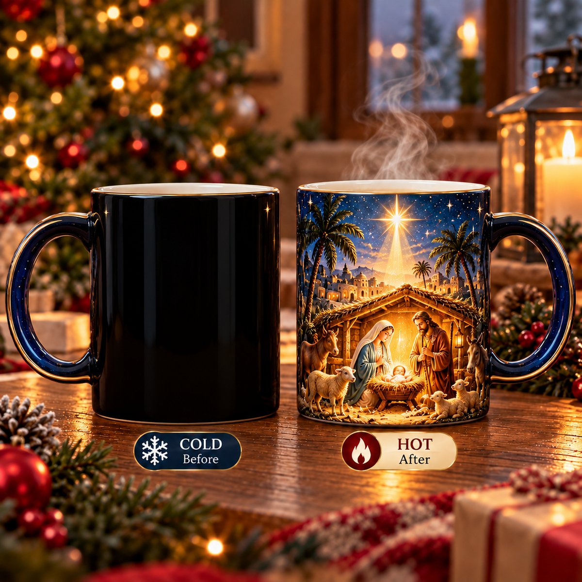 ✝️✨Nativity Scene Heat-Sensitive Mug | Christian Christmas Gift🎁
