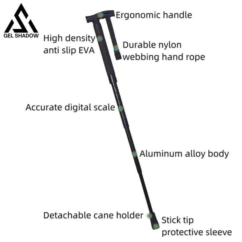 GS183 FOX Telescopic Hiking Trekking Pole with Self-Defense Baton