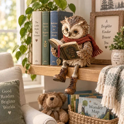 📚 Reading Owl Figurine – Charming Bookshelf Decor & Gift for Book Lovers 🎁