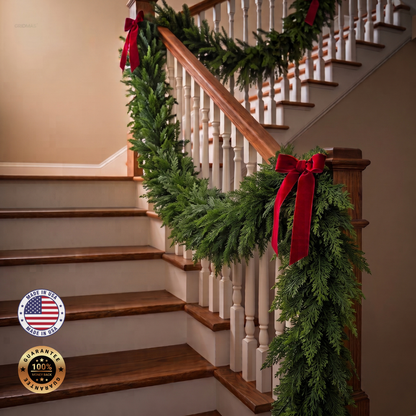 Lush Cedar Garland Set – Natural-Look Christmas Greenery Decor 🌲