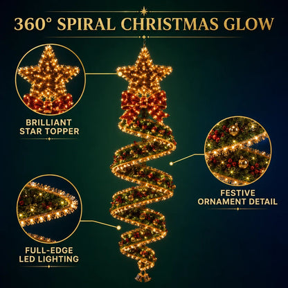 🎄✨ Christmas Magic Spiral Hanging LED Lights – Festive Holiday Glow Collection 💫