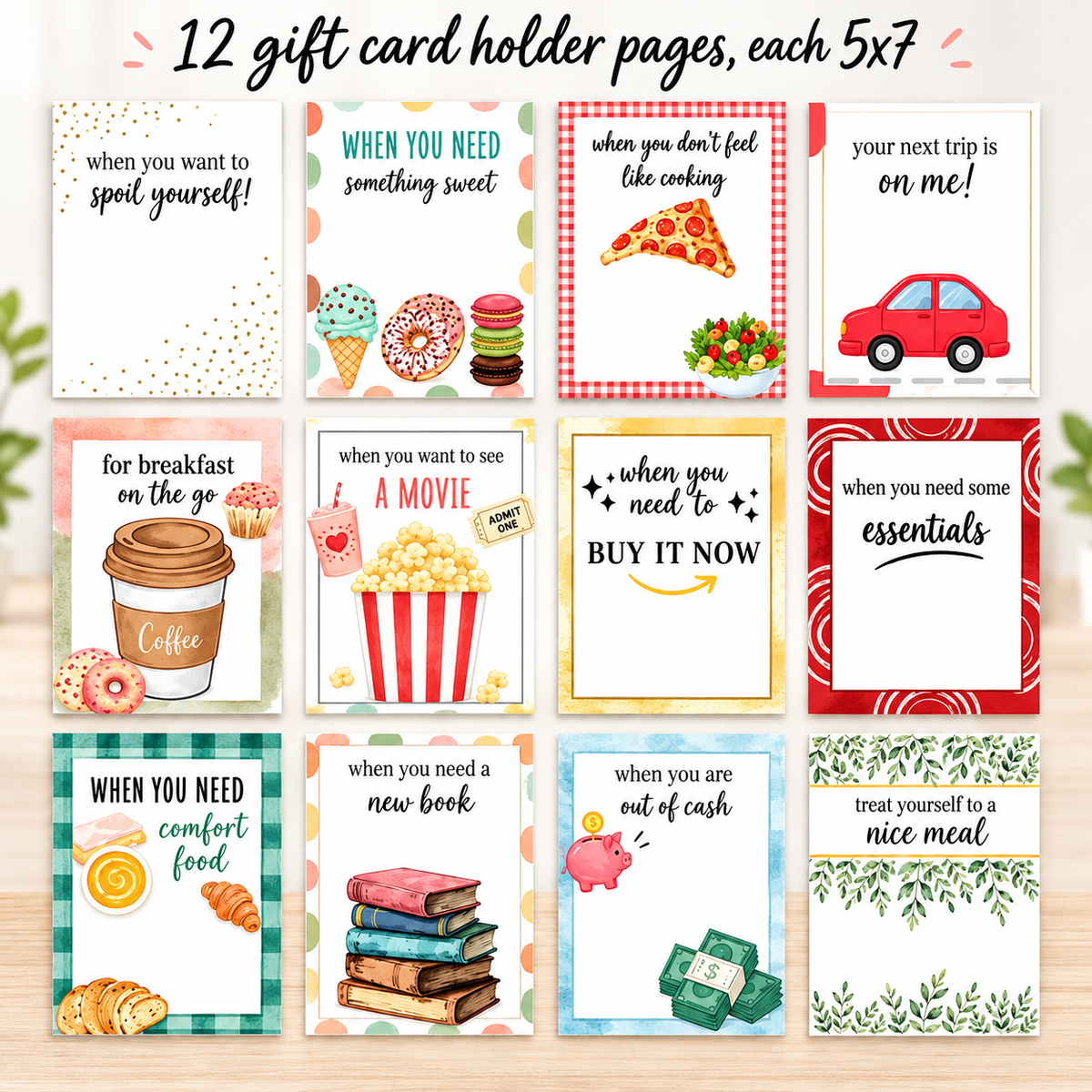 🎄 Christmas Gift Card Book – 12-Page Spiral-Bound Holiday Gift Card Keepsake ✨