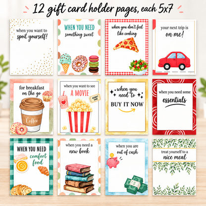🎄 Christmas Gift Card Book – 12-Page Spiral-Bound Holiday Gift Card Keepsake ✨