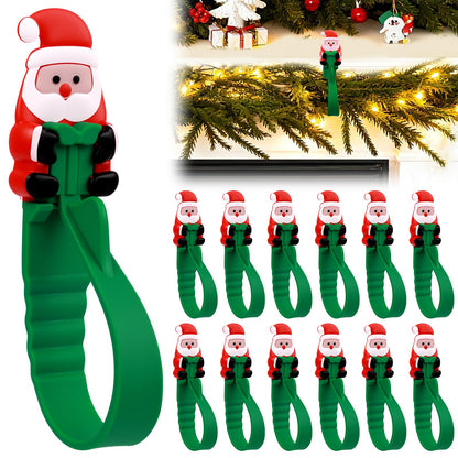 🎄🎅 12-Pack Santa Claus Adhesive Hooks — Peel, Stick & Hang, No Drilling or Nails Needed