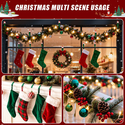 🎄🎅 12-Pack Santa Claus Adhesive Hooks — Peel, Stick & Hang, No Drilling or Nails Needed